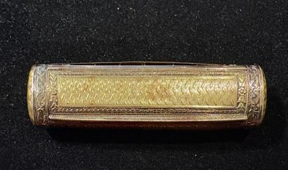 Rectangular-shaped case in 18K (750‰) yellow...