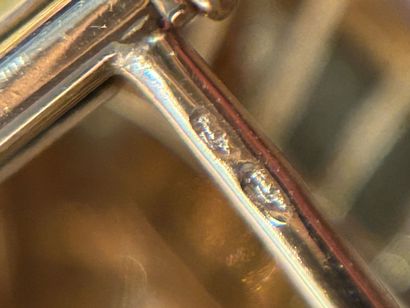 Pair of 18K (750/oo) yellow gold lapel clips...