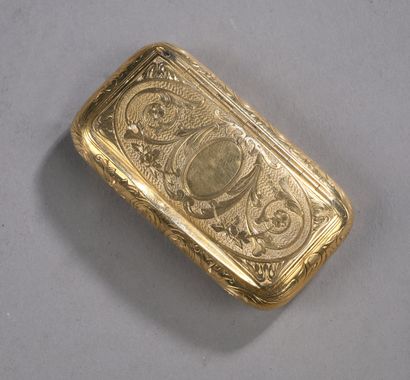 Snuff box in 18K (750‰) yellow gold with...