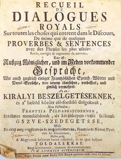 [LISZKAI (Nicolas)]. RECUEIL DE DIALOGUES...