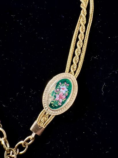 Antique necklace in 18K (750/oo) yellow gold...