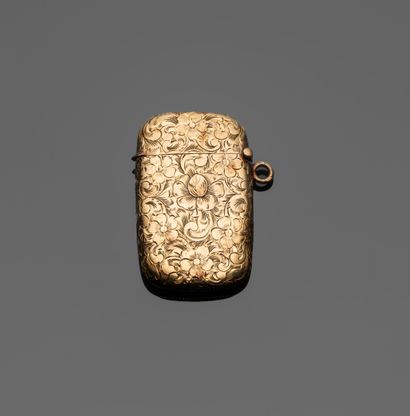 Matchbox in 14K yellow gold (585‰), chased...