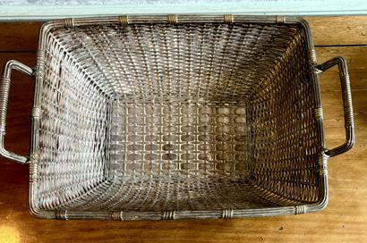 Paire de seaux à topettes en métal argenté.
H....