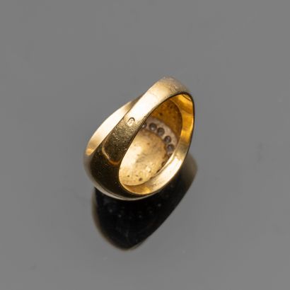 Ring in 18K (750/oo) smooth 2-tone gold,...