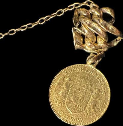 18K (750‰) yellow gold American link bracelet,...