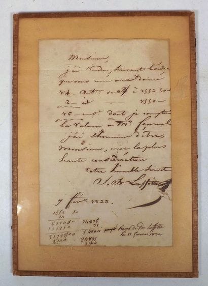 LAFFITTE (Jacques). LETTRE AUTOGRAPHE SIGNÉE...
