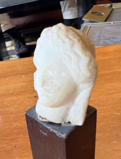 Lot including : 
- A half-veiled female head...