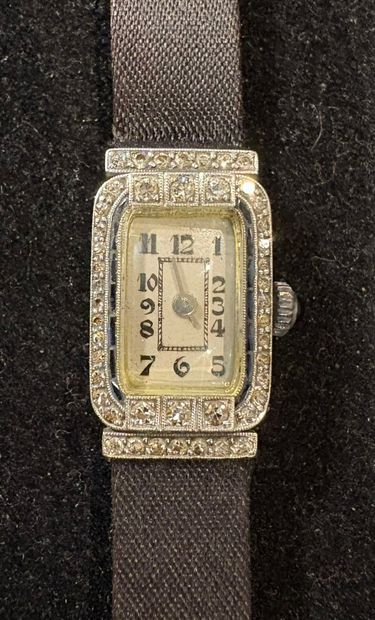 Ladies' bracelet watch in 18K (750‰) white...