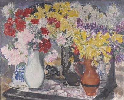 István CSOK (1865-1961)
Still life with bouquets...