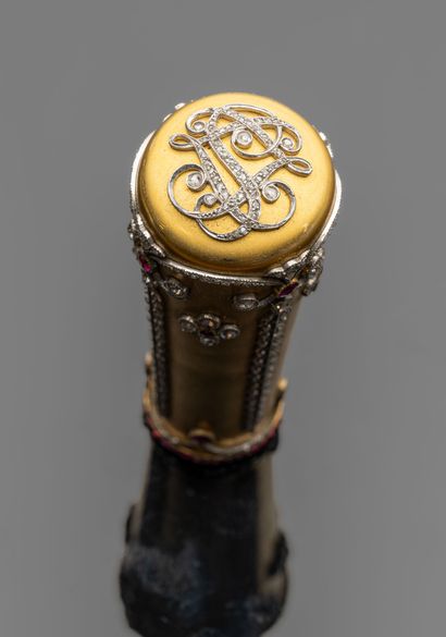Umbrella handle in 18K (750‰) yellow gold,...