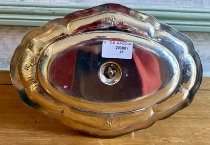Saucière à plateau adhérent en argent (925‰),...