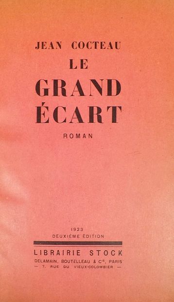 COCTEAU (Jean). LE GRAND ÉCART. Paris, Stock,...