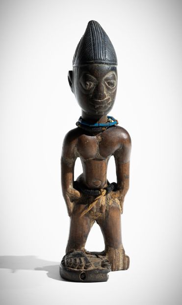 YOROUBA, NIGÉRIA, BÉNIN. 
Statuette masculine...