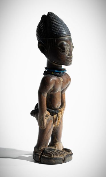 YOROUBA, NIGÉRIA, BÉNIN. 
Statuette masculine...