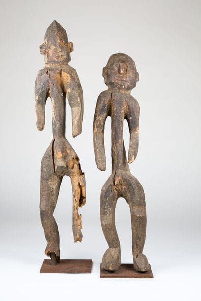 Couple de statues Montol, Nigeria 
Bois dur,...