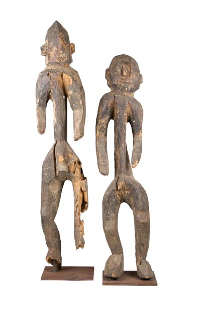 Couple de statues Montol, Nigeria 
Bois dur,...