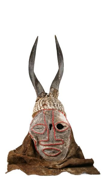 Masque, Konkonba, Togo 
Cagoule en tissage...