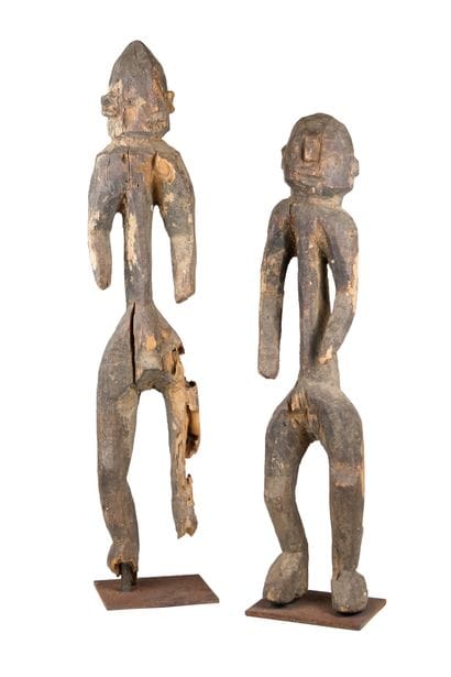 Couple de statues Montol, Nigeria 
Bois dur,...
