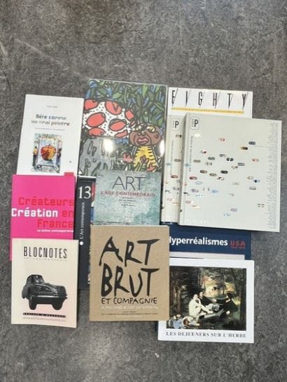 A large collection of books on contemporary...