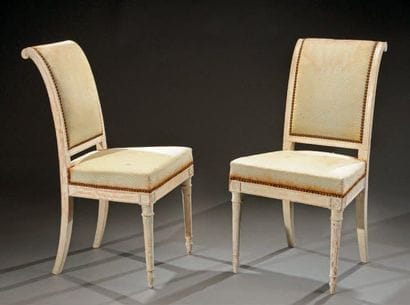 Paire de chaises à dossier renversé en hêtre...