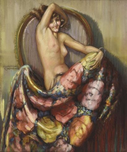 Gaston De CIRMEUSE (1886-1963)
Nu au fauteuil
Pastel...
