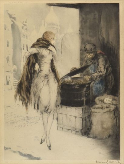 Louis ICART (1888-1950)
Le marchand de marrons,...