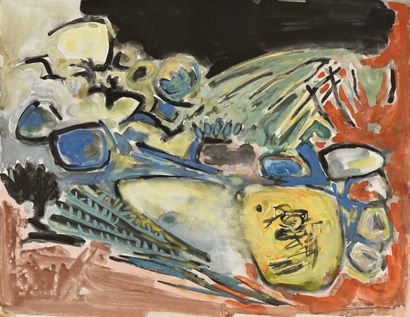 Antonio GUANSÉ (1926-2008)

Paysage, 1962
Gouache,...