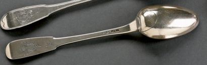 Cuillère à ragoût en argent modèle uniplat,...