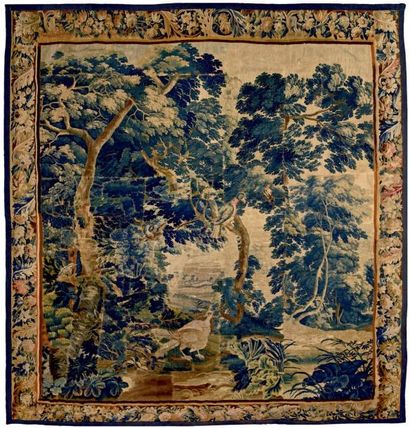 AUBUSSON
Tapisserie verdure à décor de parc...
