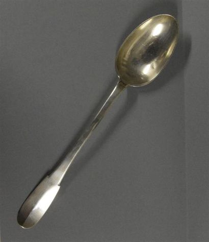 Cuillère à ragoût en argent modèle uniplat,...