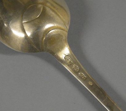 Cuillère à ragoût en argent modèle uniplat,...