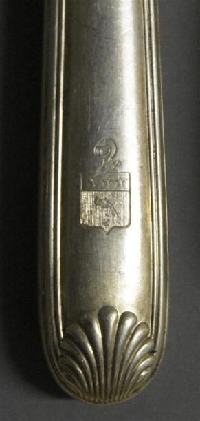 Partie de ménagère en argent modèle à filets...