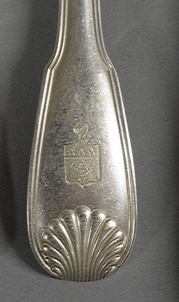 Partie de ménagère en argent modèle à filets...