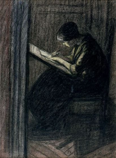 Auguste MORISOT (1857-1951)
Femme écrivant...
