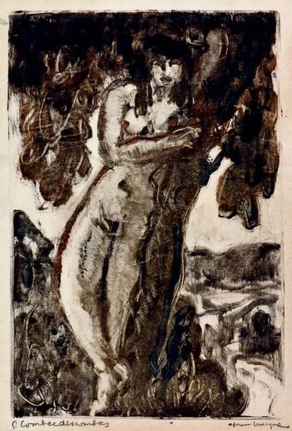 Pierre COMBET-DESCOMBES (1885-1966)
Nu debout
Monotype,...