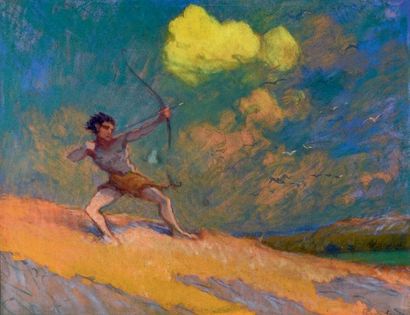 Marcel FEGUIDE (1888-1968)
Le tir à l'arc
Pastel...