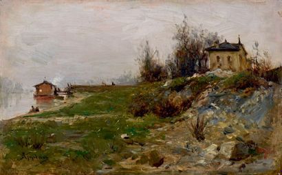 Adolphe APPIAN (1818-1898)

Bord de rivière
Huile...