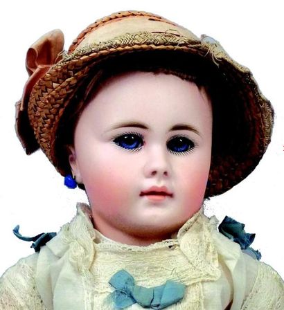 Bébé avec tête allemande en biscuit coulé...