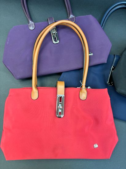 Luggage
Set of four canvas and leather bags,...