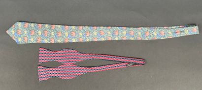 Hermès 
Set includes: a green silk tie with...