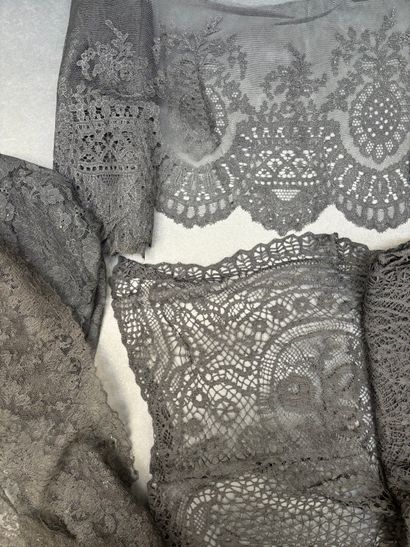 Nice lot of antique black laces, some from...