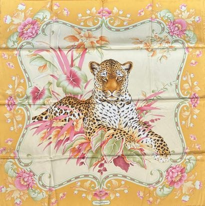 Salvator Ferragamo 
Printed silk square with...