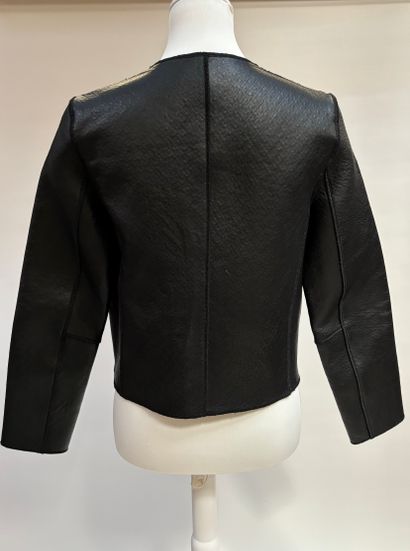 MAJE
Veste en cuir d'agneau, doublure texturée...