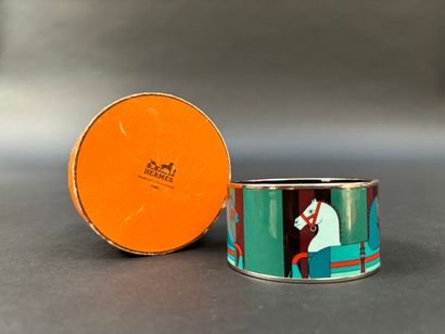Hermes Paris
Bracelet with enameled horse...