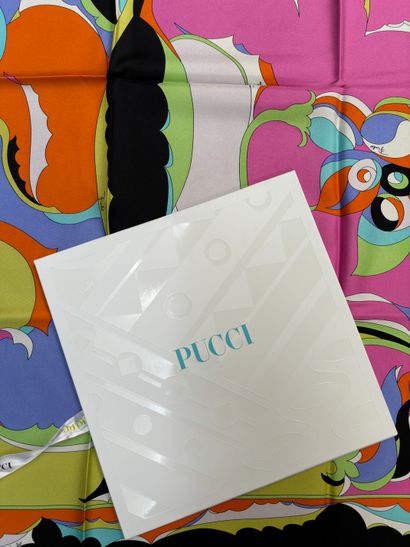Emilio Pucci 
Printed silk square with psychedelic...