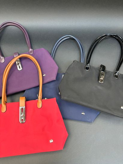 Luggage
Set of four canvas and leather bags,...