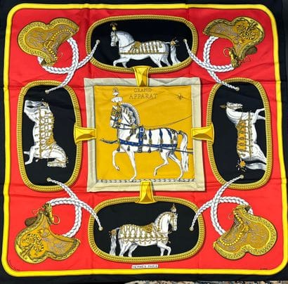 Hermès Paris
Printed silk twill square titled...