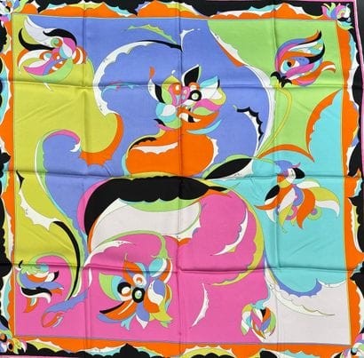 Emilio Pucci 
Printed silk square with psychedelic...