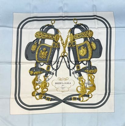 Hermès paris 
Printed silk twill square,...