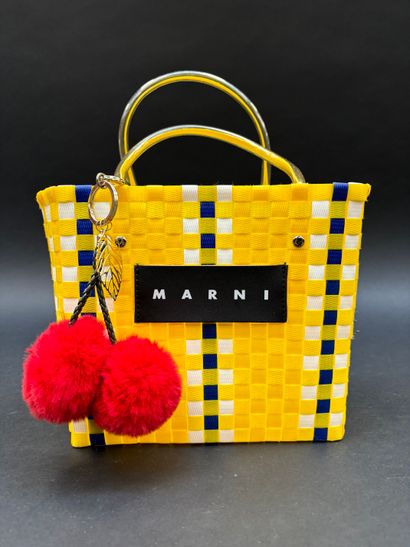 MARNI
Market basket bag 
In woven plastic...